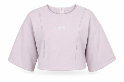 Aurora Womens Pink Cotton Pullover Sweatshirt Size XL Zip