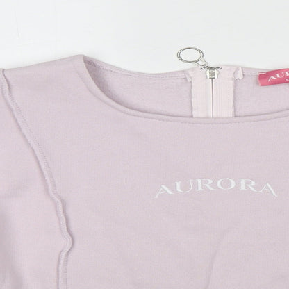 Aurora Womens Pink Cotton Pullover Sweatshirt Size XL Zip