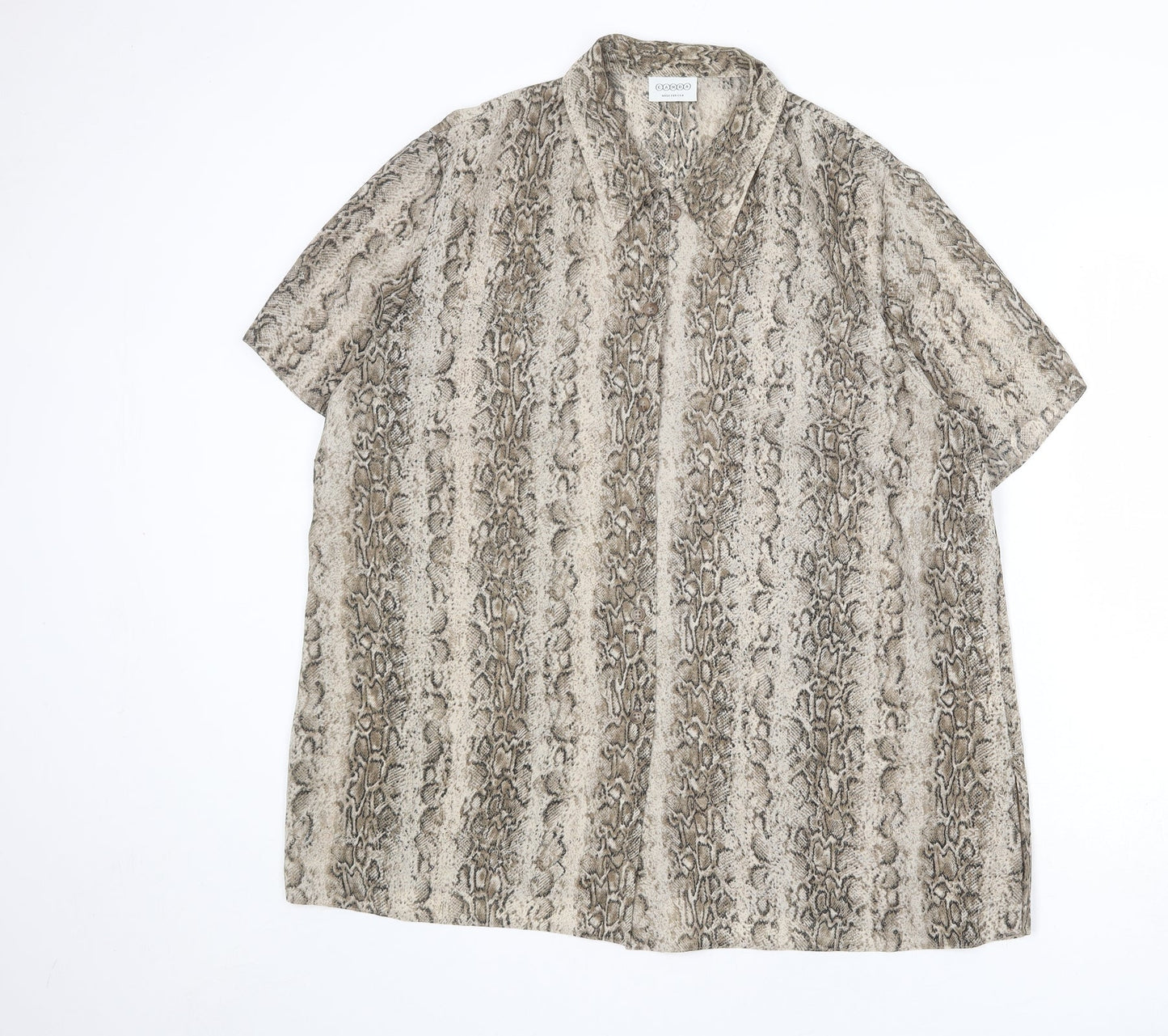 Canada Womens Multicoloured Animal Print Polyester Basic Button-Up Size 20 Collared - Snake Print