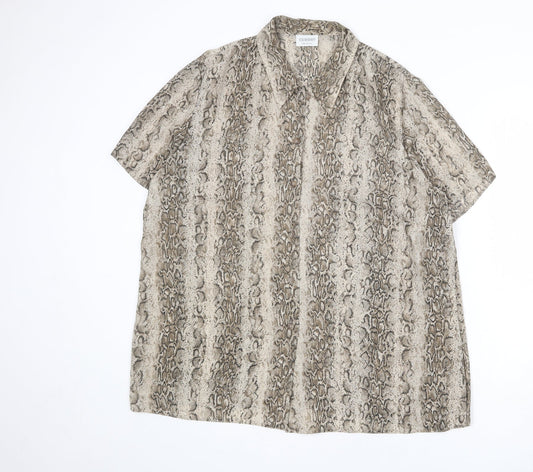 Canada Womens Multicoloured Animal Print Polyester Basic Button-Up Size 20 Collared - Snake Print