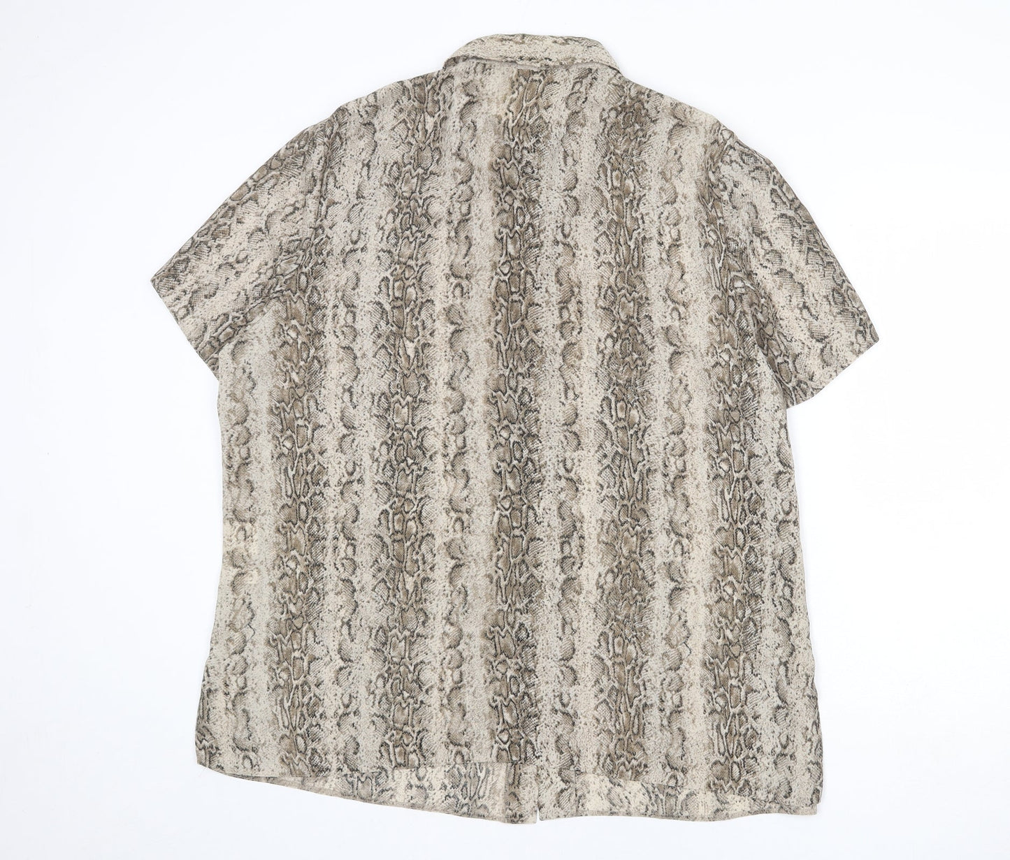 Canada Womens Multicoloured Animal Print Polyester Basic Button-Up Size 20 Collared - Snake Print