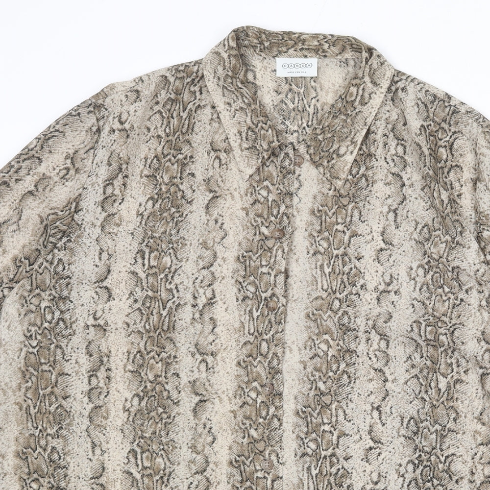 Canada Womens Multicoloured Animal Print Polyester Basic Button-Up Size 20 Collared - Snake Print