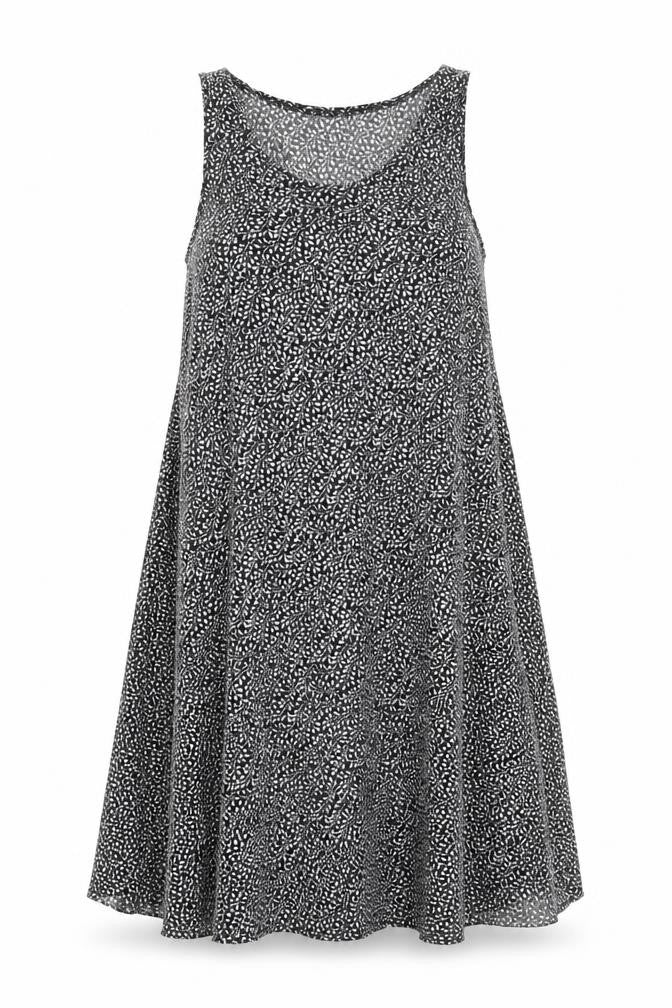 Izabel London Womens Black Geometric Viscose A-Line Size 8 Round Neck Pullover