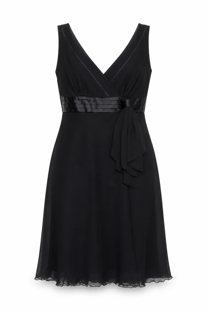 Debenhams Womens Black Polyester A-Line Size 12 V-Neck Zip