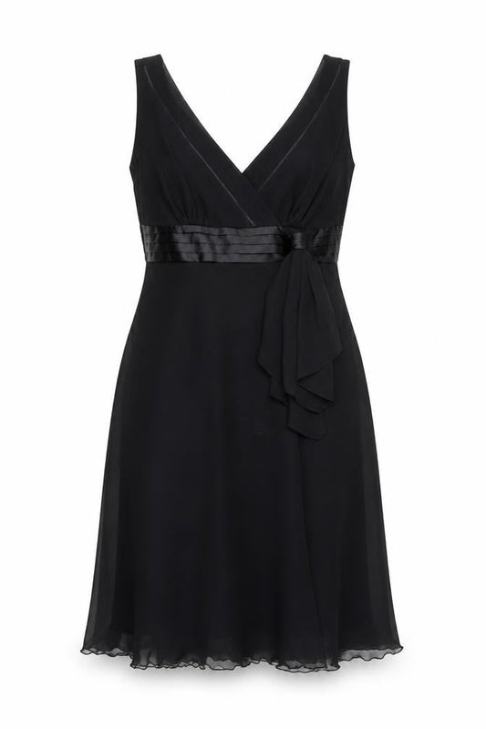 Debenhams Womens Black Polyester A-Line Size 12 V-Neck Zip