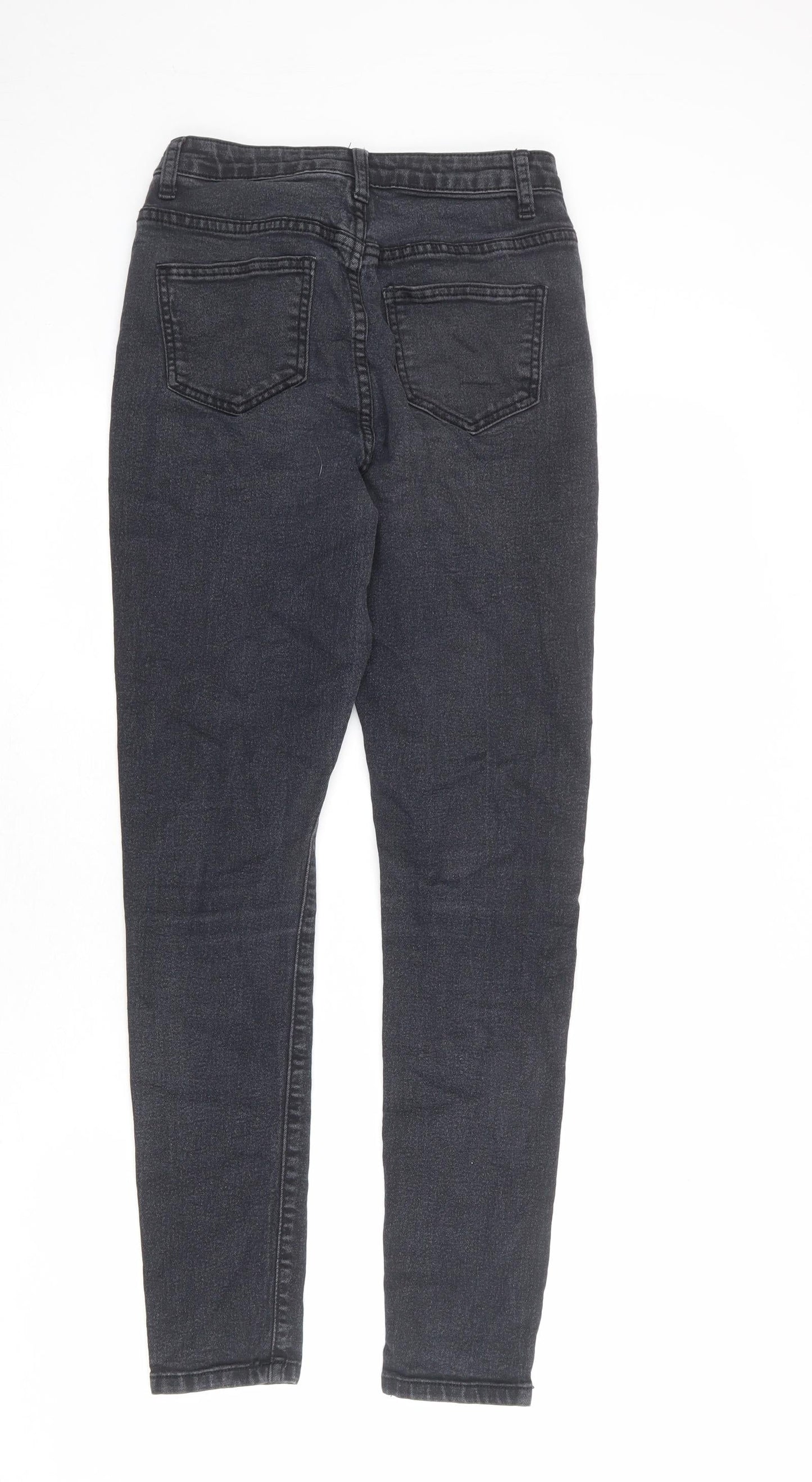 Boohoo Womens Grey Cotton Skinny Jeans Size 6 L28 in Regular Zip