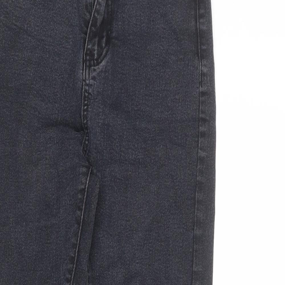 Boohoo Womens Grey Cotton Skinny Jeans Size 6 L28 in Regular Zip