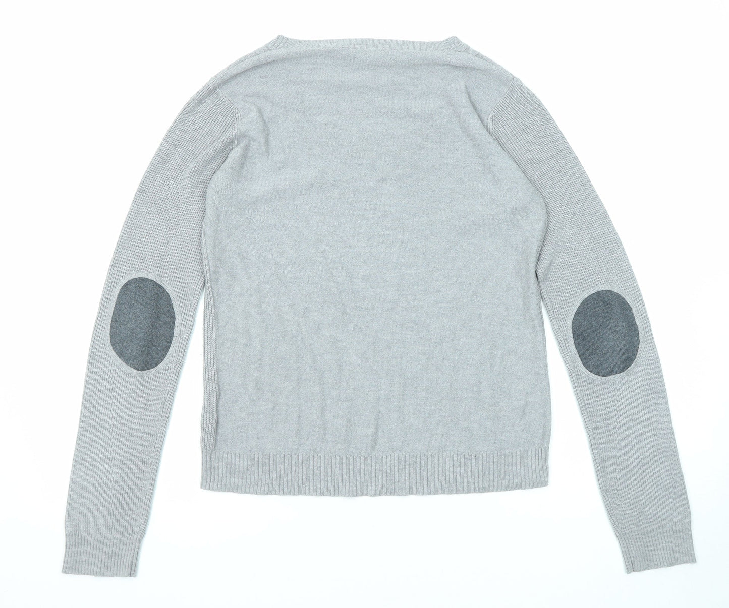 Dorothy Perkins Womens Grey Round Neck Viscose Pullover Jumper Size 10