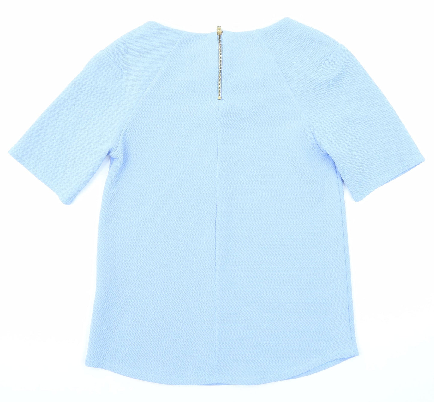 Warehouse Womens Blue Polyester Basic Blouse Size 6 Boat Neck