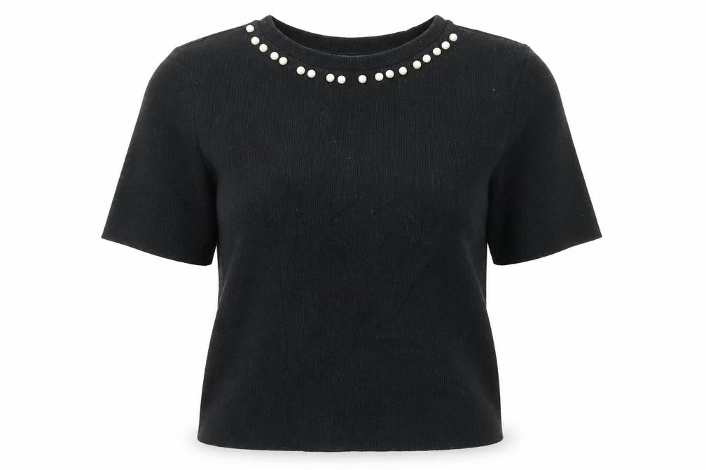 Zara Womens Black Round Neck Cotton Pullover Jumper Size S
