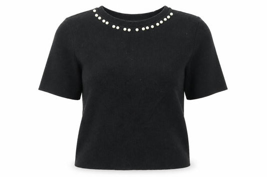 Zara Womens Black Round Neck Cotton Pullover Jumper Size S