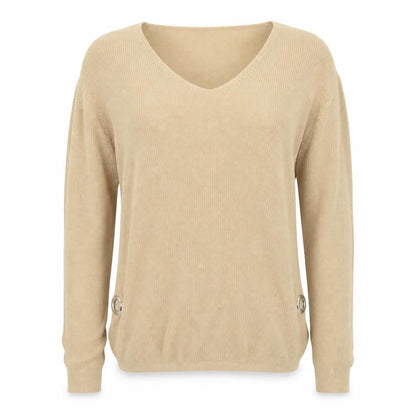 Next Womens Beige Round Neck Viscose Pullover Jumper Size 10