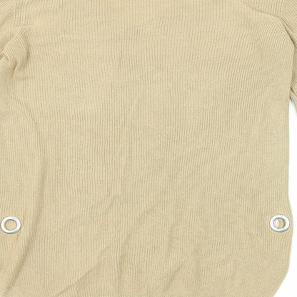 Next Womens Beige Round Neck Viscose Pullover Jumper Size 10
