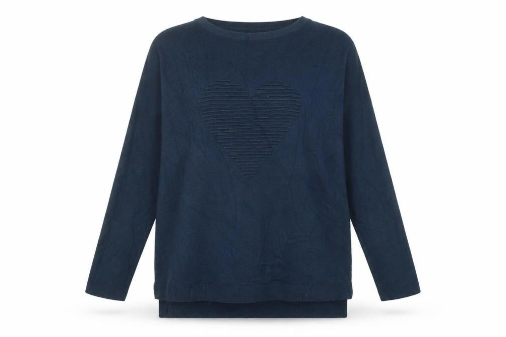 Amara Reya Womens Blue Round Neck Viscose Pullover Jumper Size XL