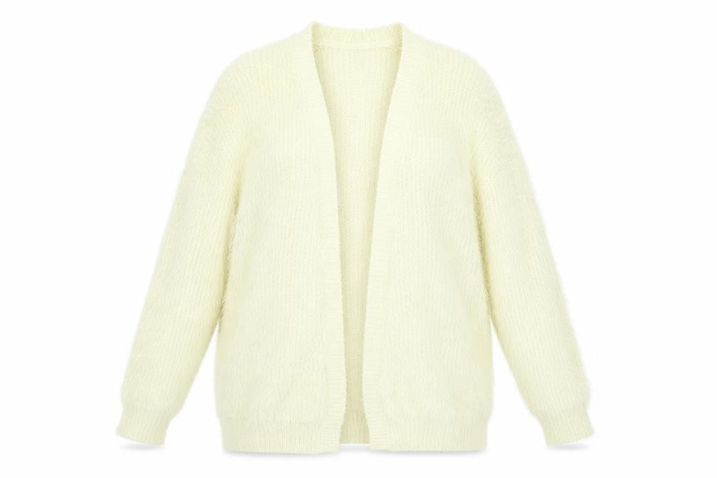 Topshop Womens Beige V-Neck Nylon Cardigan Jumper Size 12