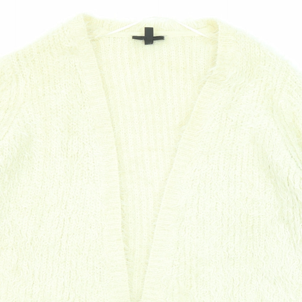Topshop Womens Beige V-Neck Nylon Cardigan Jumper Size 12