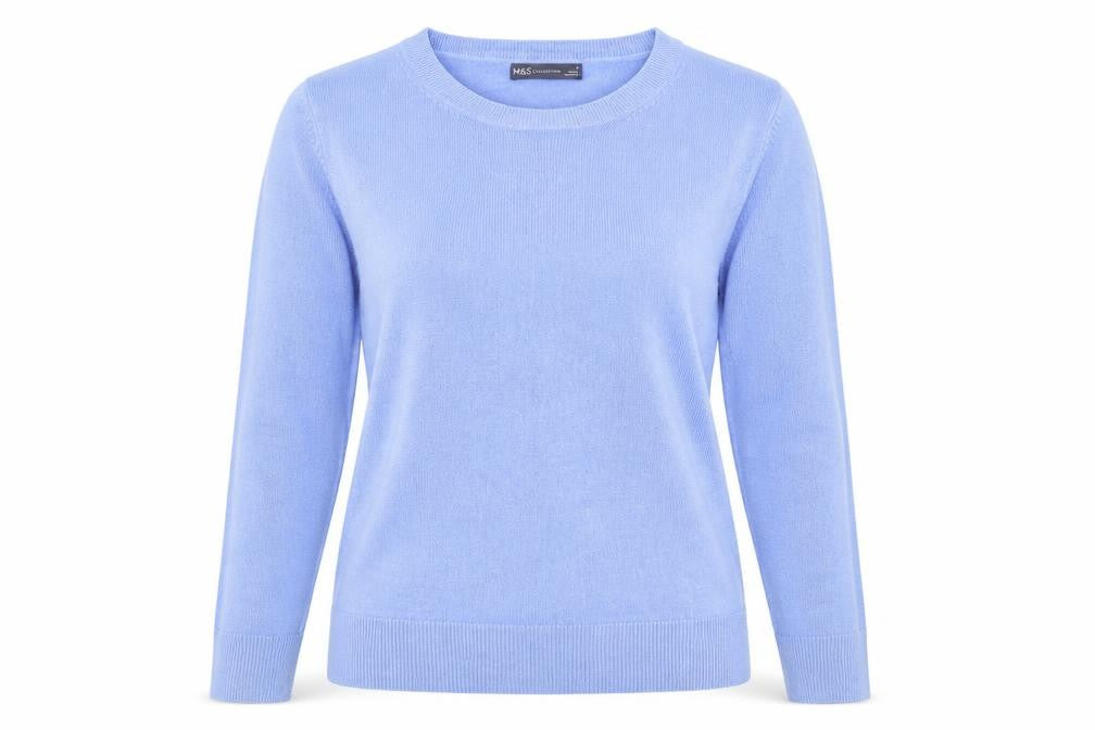 Marks & Spencer Womens Purple Round Neck Acrylic Pullover Jumper Size 6