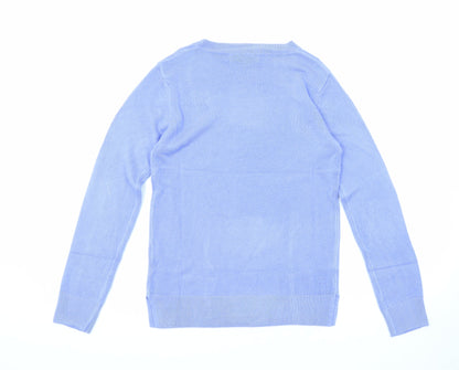 Marks & Spencer Womens Purple Round Neck Acrylic Pullover Jumper Size 6