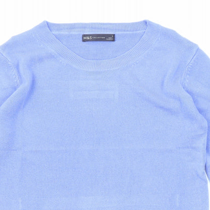 Marks & Spencer Womens Purple Round Neck Acrylic Pullover Jumper Size 6