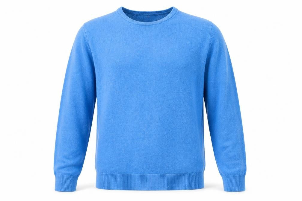 Marks & Spencer Mens Blue Round Neck Acrylic Pullover Jumper Size M Long Sleeve