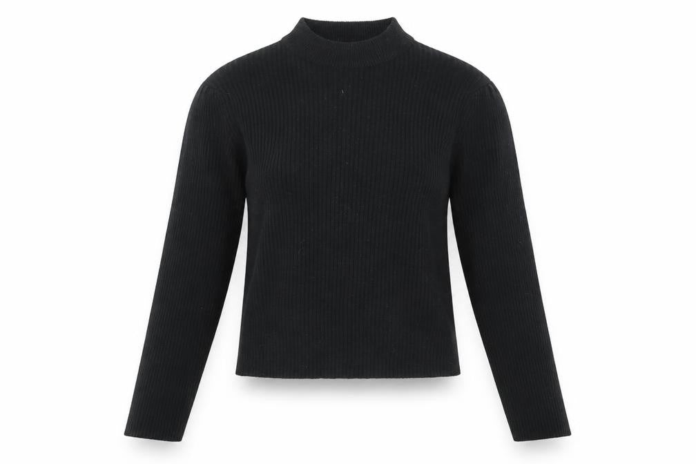 Brave Soul Womens Black Mock Neck Acrylic Pullover Jumper Size M