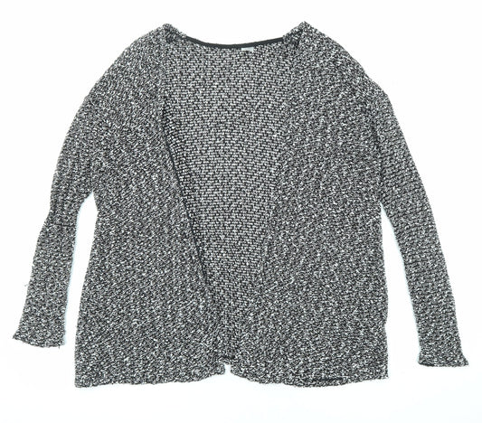 Divided by H&M Womens Black V-Neck Geometric Polyester Cardigan Jumper Size S