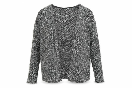 Divided by H&M Womens Black V-Neck Geometric Polyester Cardigan Jumper Size S