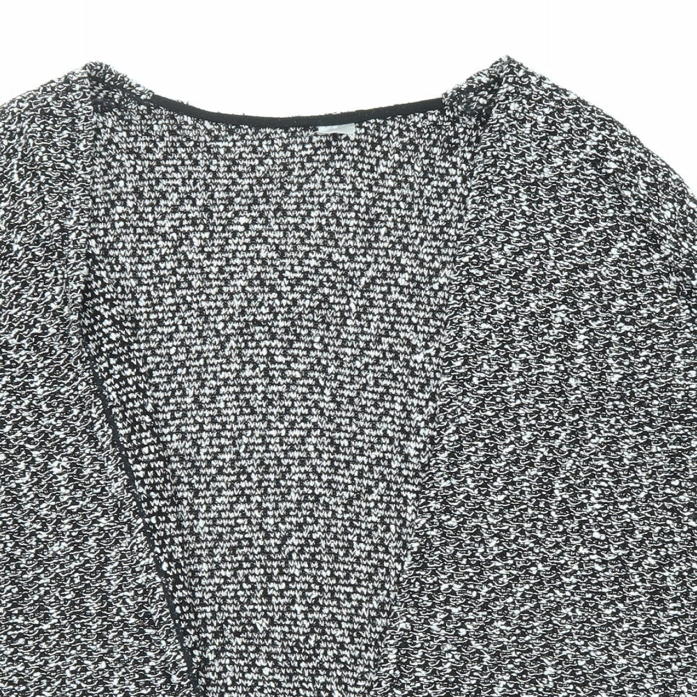 Divided by H&M Womens Black V-Neck Geometric Polyester Cardigan Jumper Size S