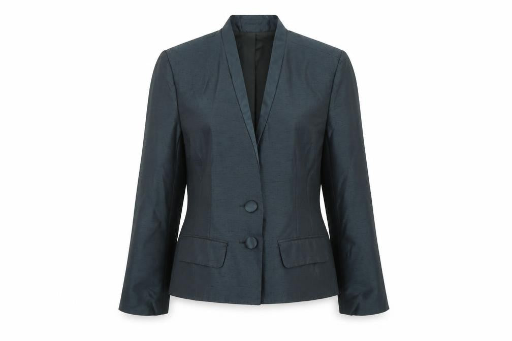 Charlotte Halton Womens Black Jacket Blazer Size 12 Button