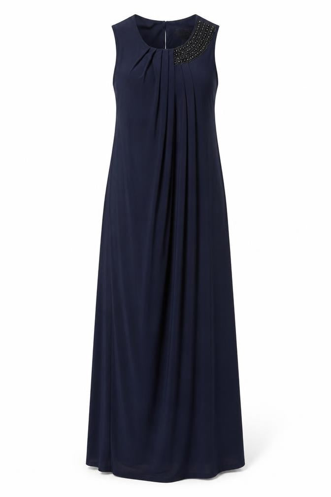 Phase Eight Womens Blue Polyester A-Line Size 10 Round Neck Button
