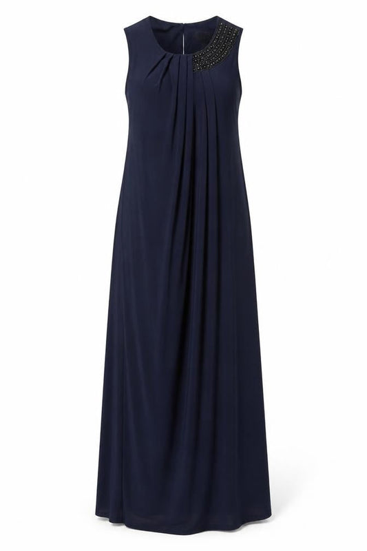Phase Eight Womens Blue Polyester A-Line Size 10 Round Neck Button