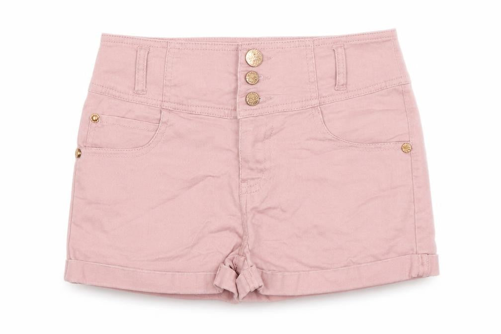 Kylie Girls Pink Cotton Boyfriend Shorts Size 11 Years Regular Zip