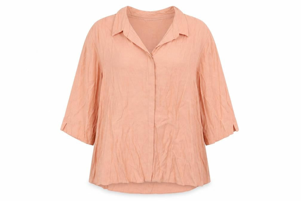 Bonmarché Womens Orange Viscose Basic Button-Up Size 24 Collared