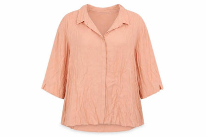 Bonmarché Womens Orange Viscose Basic Button-Up Size 24 Collared