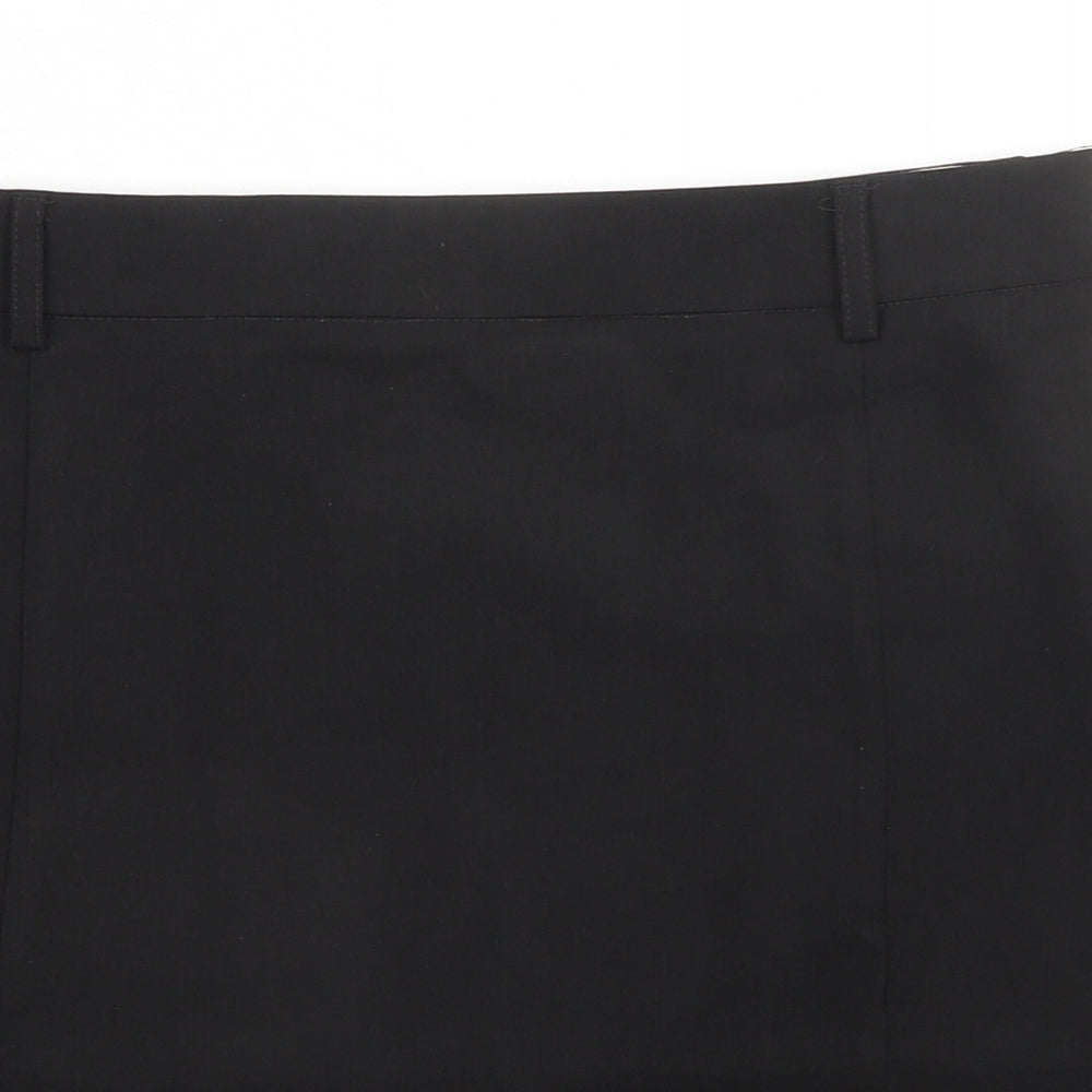 Topshop Womens Black Polyester A-Line Skirt Size 12 Zip