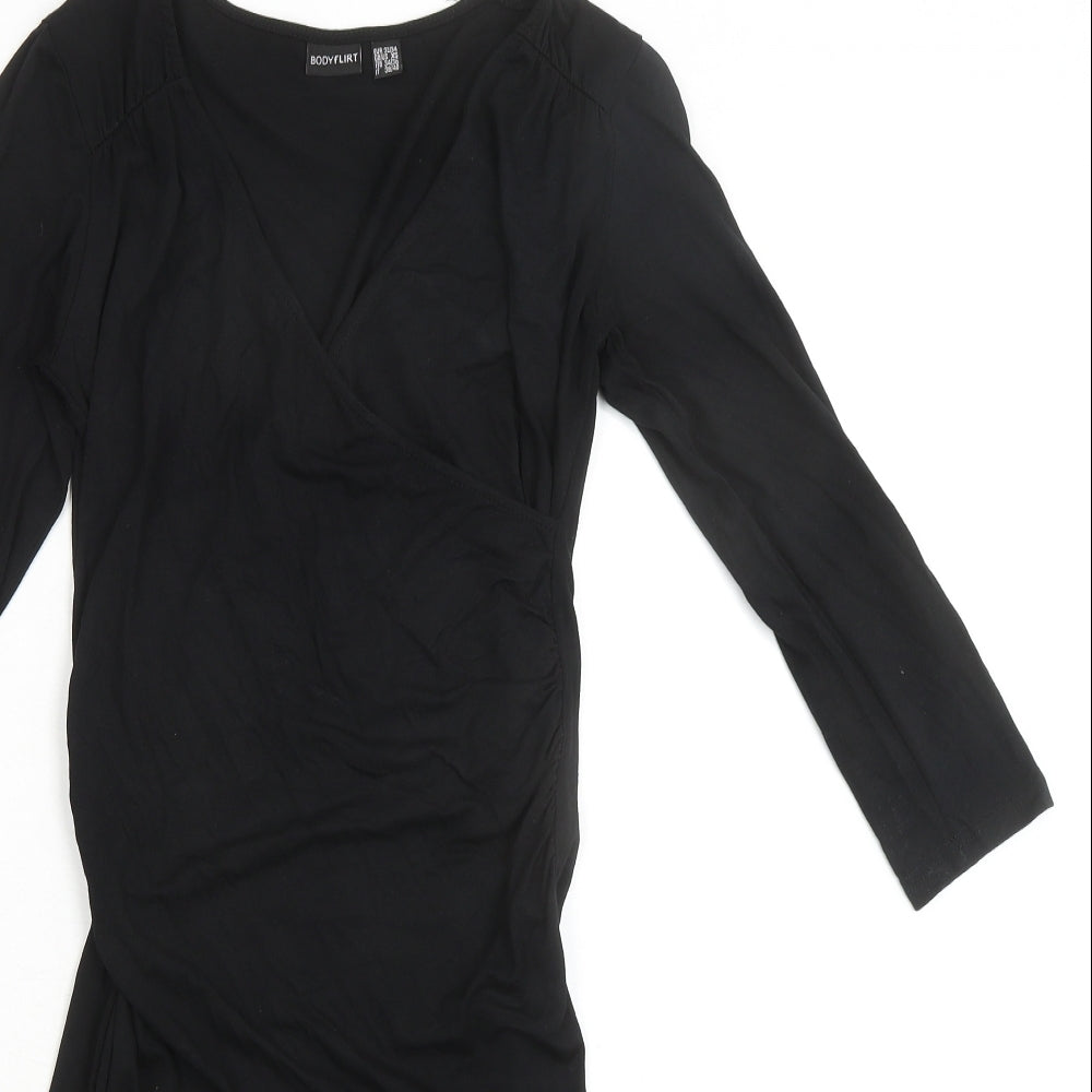 Body Flirt Womens Black Viscose Bodycon Size XS Round Neck