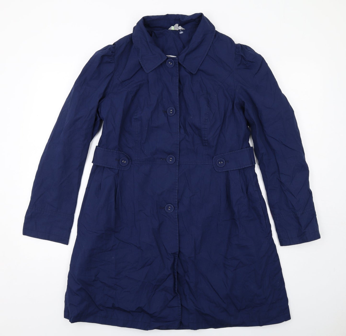 Marks and Spencer Womens Blue Pea Coat Coat Size 12 Button