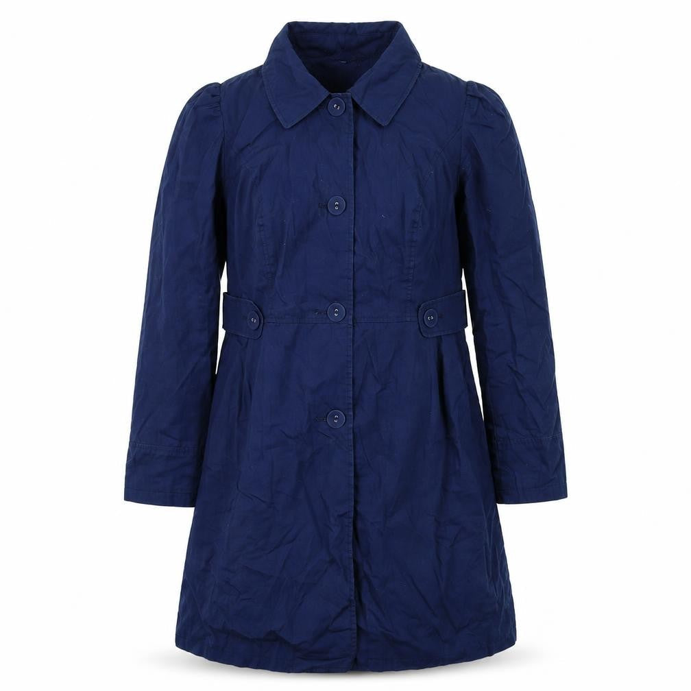 Marks & Spencer Womens Blue Pea Coat Coat Size 12 Button