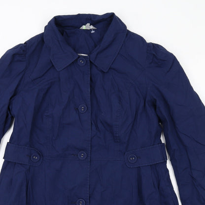 Marks & Spencer Womens Blue Pea Coat Coat Size 12 Button