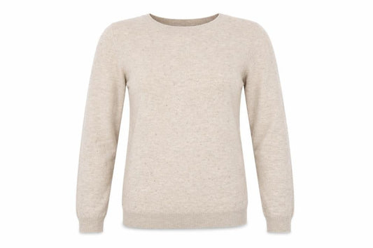 Mango Womens Beige Round Neck Wool Pullover Jumper Size S
