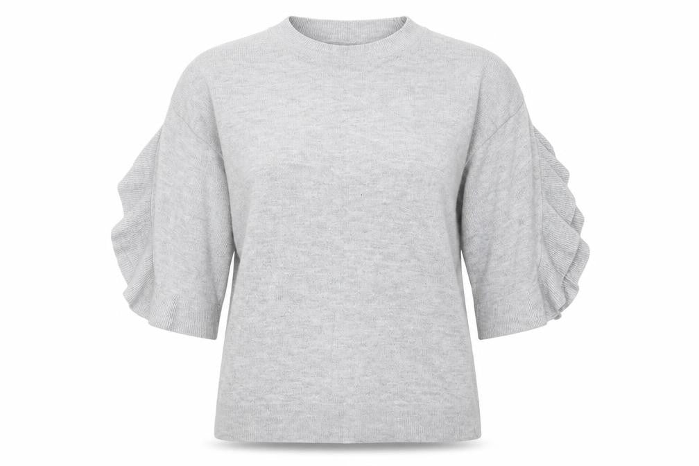 Miss Selfridge Womens Grey Round Neck Viscose Pullover Jumper Size 8