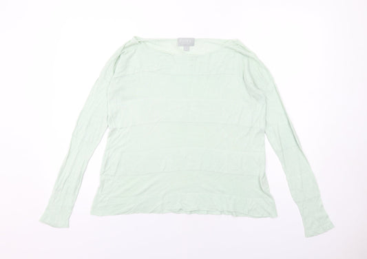 PURE Collection Womens Green Boat Neck Viscose Pullover Jumper Size S
