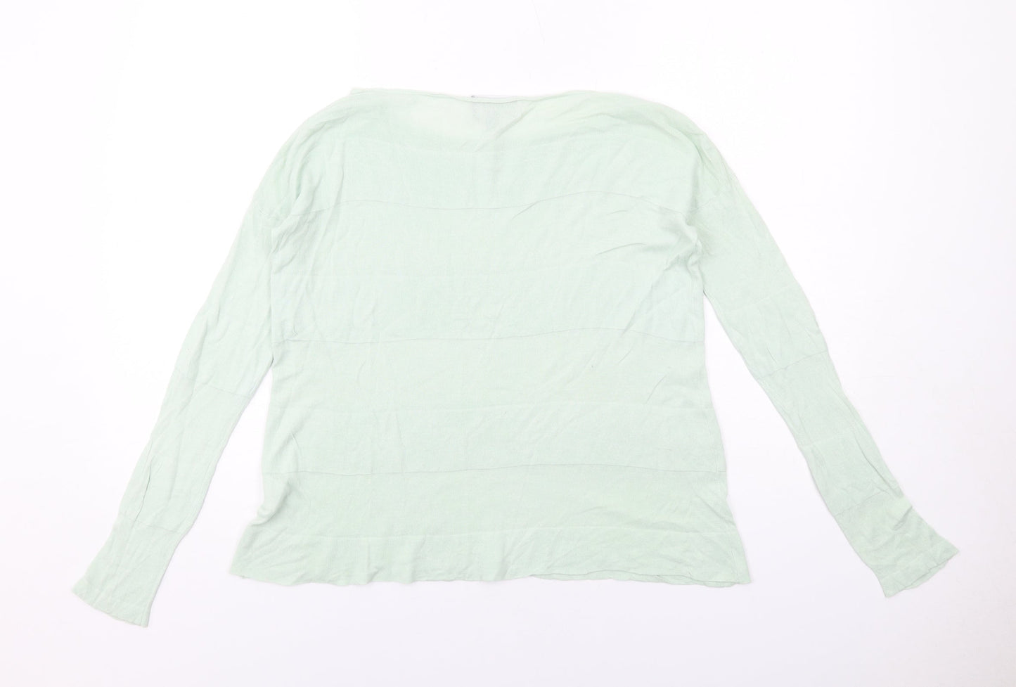 PURE Collection Womens Green Boat Neck Viscose Pullover Jumper Size S