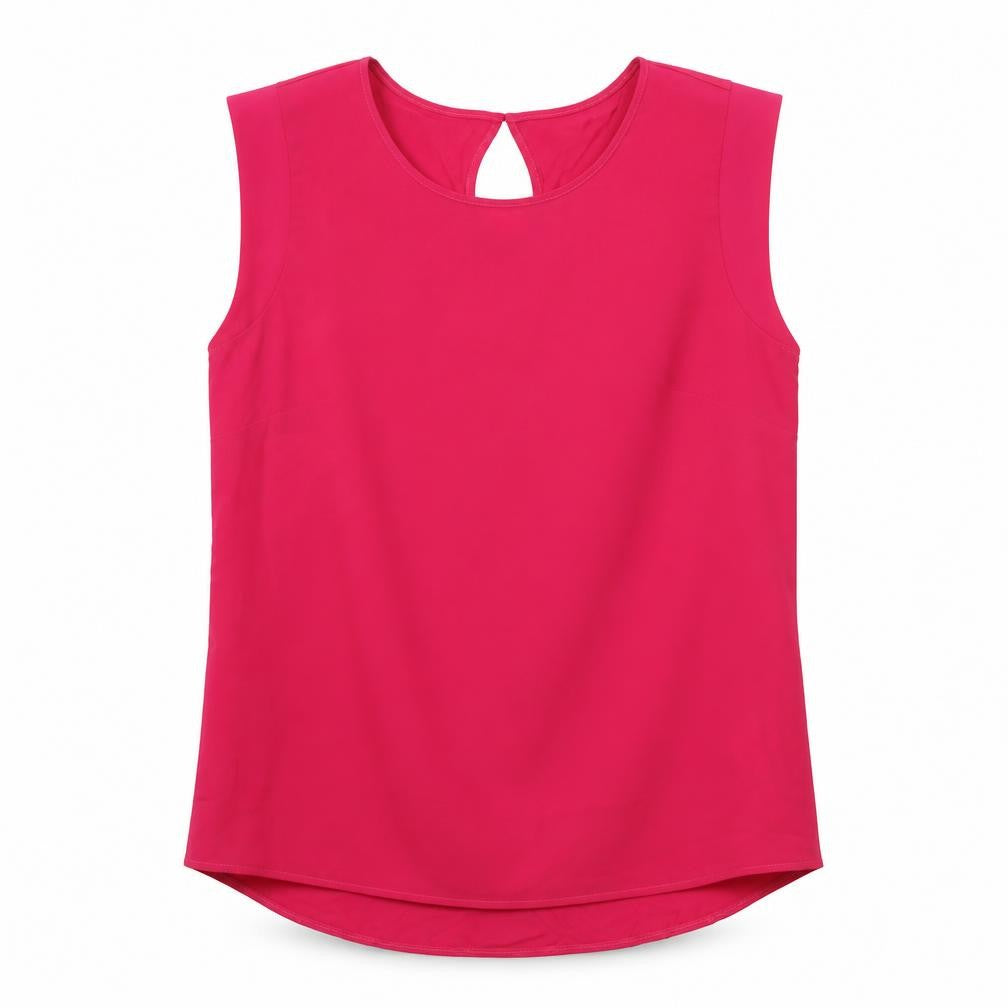 French Connection Womens Pink Polyester Basic Blouse Size S Round Neck