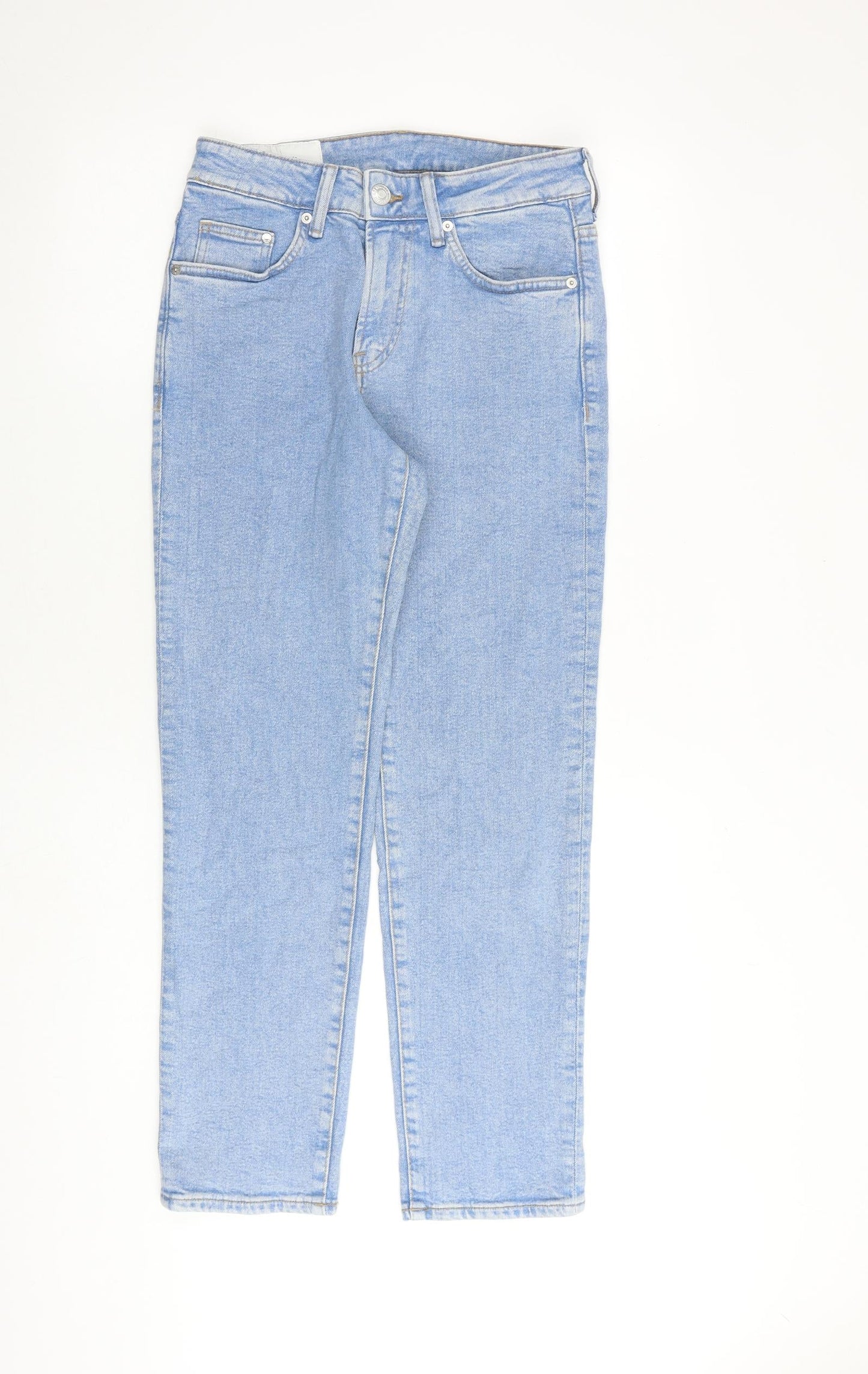 H&M Mens Blue Cotton Straight Jeans Size 28 in L30 in Regular Button