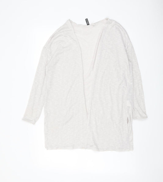 H&M Womens Beige V-Neck Polyester Cardigan Jumper Size M