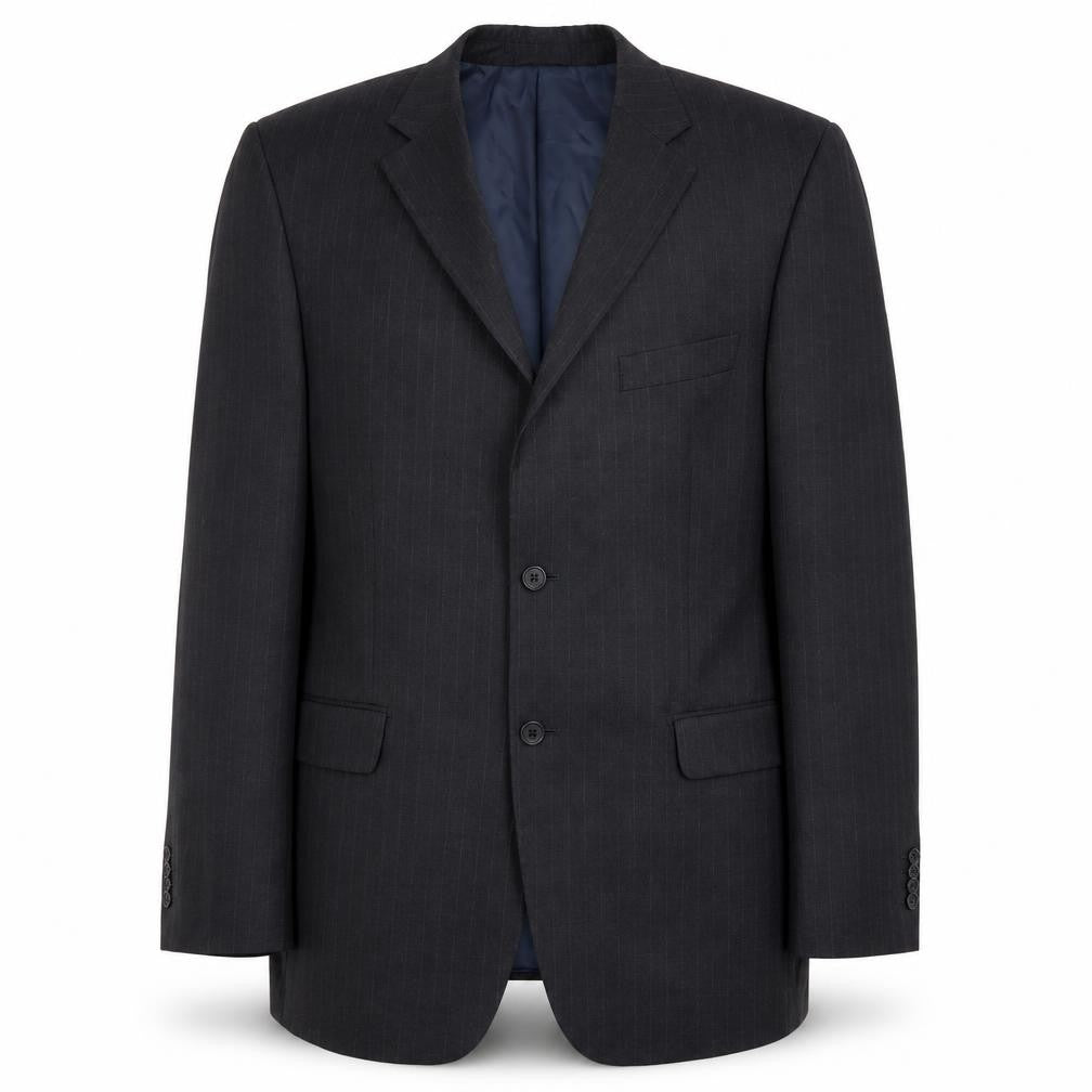 Marks & Spencer Mens Grey Striped Wool Jacket Suit Jacket Size 44 Regular