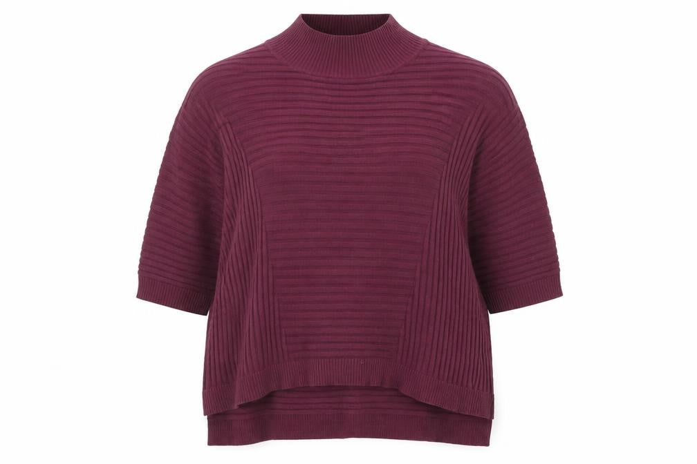 Select Womens Purple Mock Neck Acrylic Pullover Jumper Size 14