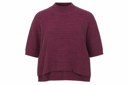 Select Womens Purple Mock Neck Acrylic Pullover Jumper Size 14
