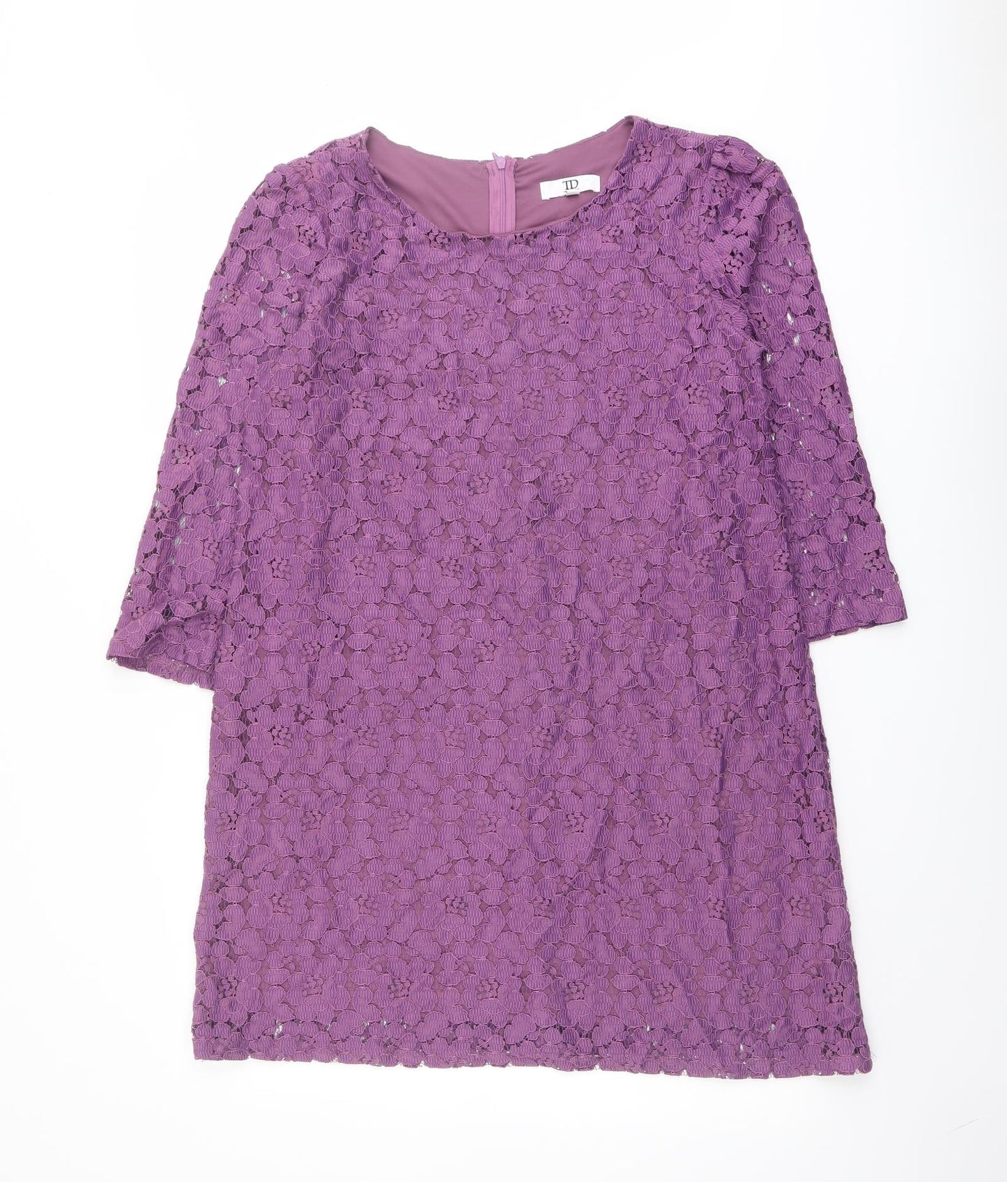 True Decadence Womens Purple Polyester A-Line Size 12 Round Neck Zip